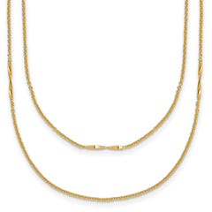 14K Polished 2-Strand Twist Bar Station Necklace