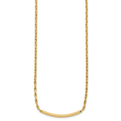 14K Polished Fancy Link Bar w/.5in ext. Necklace