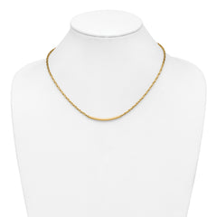 14K Polished Fancy Link Bar w/.5in ext. Necklace