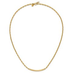 14K Polished Fancy Link Bar w/.5in ext. Necklace