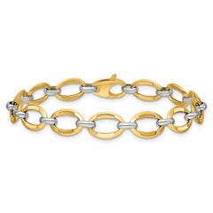 14K Two-Tone Polished Fancy Link Bracelet