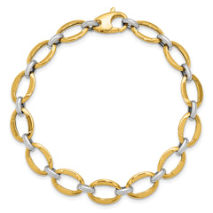 14K Two-Tone Polished Fancy Link Bracelet