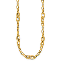 14K Polished Fancy Link Necklace