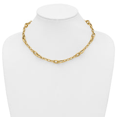 14K Polished Fancy Link Necklace