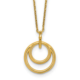 14K Polished Circle Necklace
