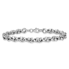 14K White Gold Fancy Twisted Link Bracelet