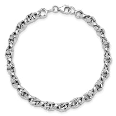 14K White Gold Fancy Twisted Link Bracelet