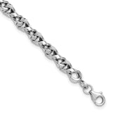 14K White Gold Fancy Twisted Link Bracelet