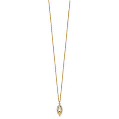 14K Polished Twisted Oval w/1in ext. Necklace