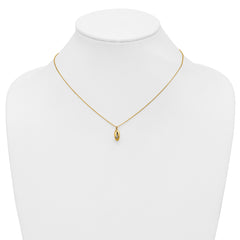 14K Polished Twisted Oval w/1in ext. Necklace