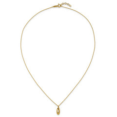14K Polished Twisted Oval w/1in ext. Necklace