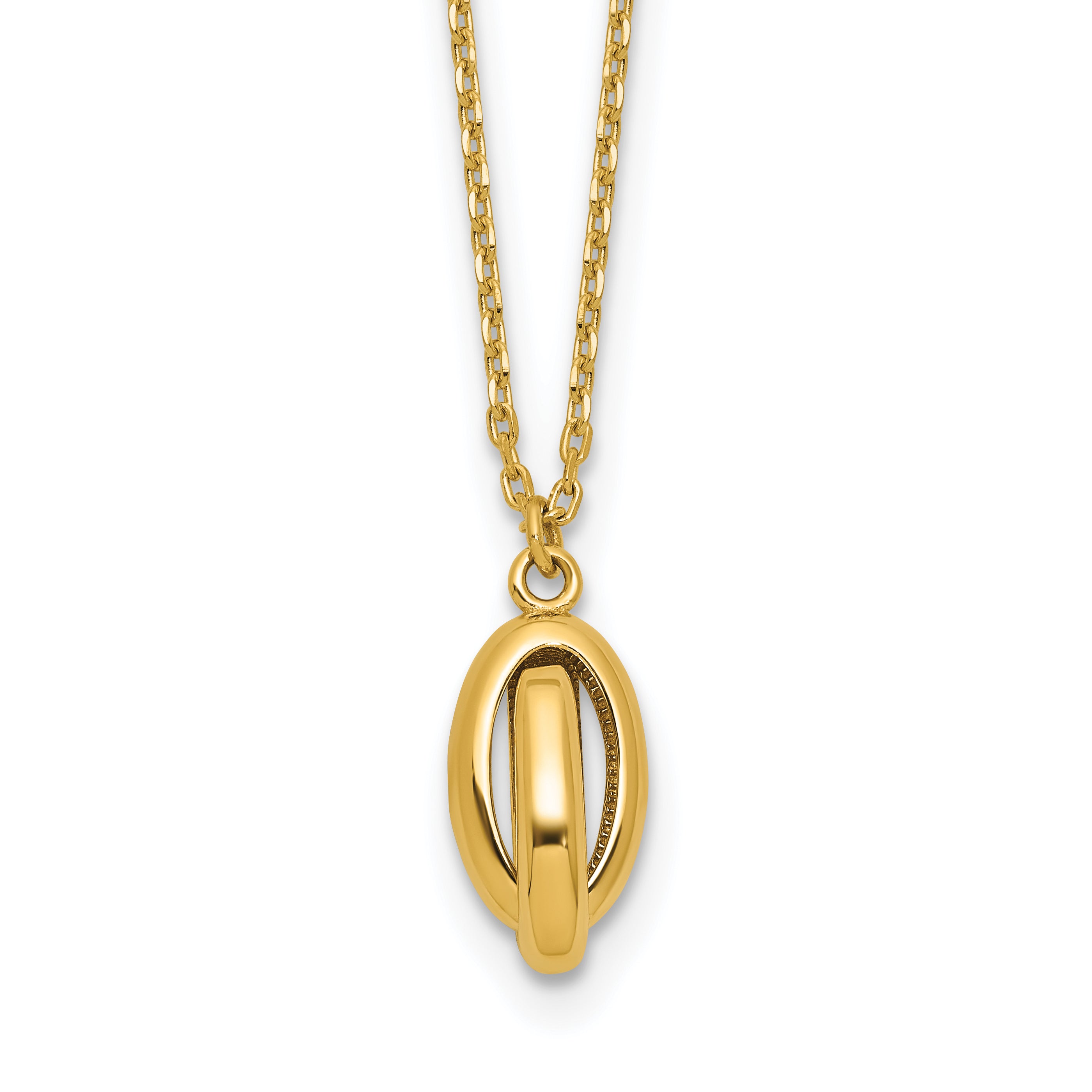 14K Polished Twisted Oval w/1in ext. Necklace