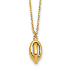 14K Polished Twisted Oval w/1in ext. Necklace