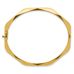 14K Polished Fancy Hinged Bangle