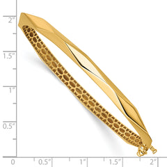 14K Polished Fancy Hinged Bangle