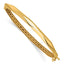 Fancy Bangle in 14K Yellow Gold, 4mm Textured Hinged, 7.5 Inch - Sophia Jewelers
