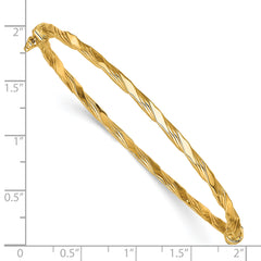 14K Polished Twisted Hinged Bangle