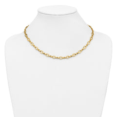14K Polished and Diamond-cut Fancy Link w/.5in Ext. Necklace