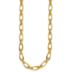 14K Polished Fancy Oval Link Necklace