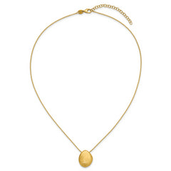 14K With Scratch Finish Pendant with 2in ext. Necklace