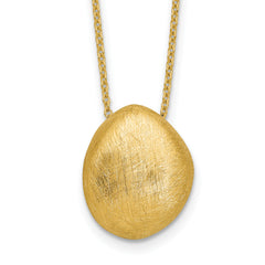 14K With Scratch Finish Pendant with 2in ext. Necklace