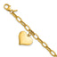 Heart Charm Bracelet in 14K Yellow Gold, 7.5 Inch - Sophia Jewelers