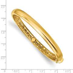 14K Polished Hollow Hinged Bangle
