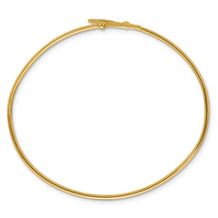 14K Polished and Diamond-cut Clover Flexible Cuff Bangle