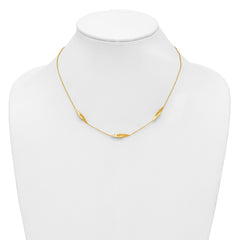 14K Polished and Diamond-cut Fancy Station Necklace
