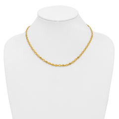 14K Polished and Diamond-cut Twisted Fancy Necklace