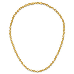 14K Polished and Diamond-cut Twisted Fancy Necklace
