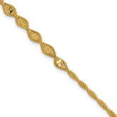 14K Polished and Diamond-cut Twisted Fancy Bracelet