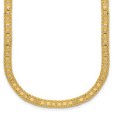 14K Polished and Textured Fancy Necklace