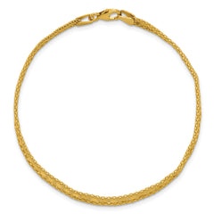 14K Polished and Textured Fancy Bracelet