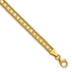 14K Polished and Textured Fancy Bracelet