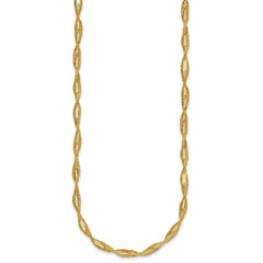 14K Polished and Textured Twist Necklace