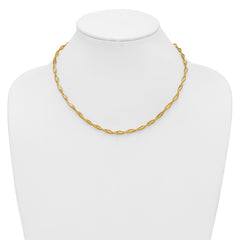 14K Polished and Textured Twist Necklace
