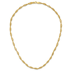 14K Polished and Textured Twist Necklace