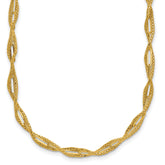 14K Polished and Textured Twist Necklace