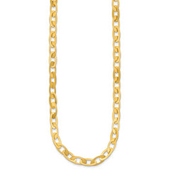14K Polished Fancy Oval Link Necklace