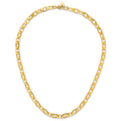 14K Polished Fancy Oval Link Necklace