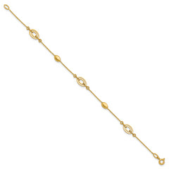 14K Polished Fancy Oval Station Bracelet