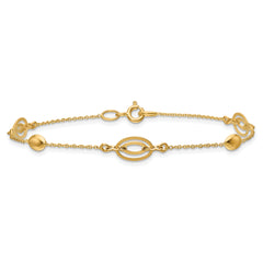 14K Polished Fancy Oval Station Bracelet