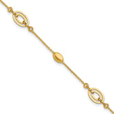 14K Polished Fancy Oval Station Bracelet