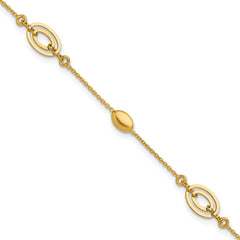 14K Polished Fancy Oval Station Bracelet