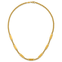 14K Polished Bar Station Necklace