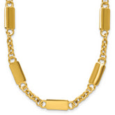 14K Polished Bar Station Necklace