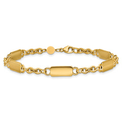 14K Polished Bar Station Bracelet
