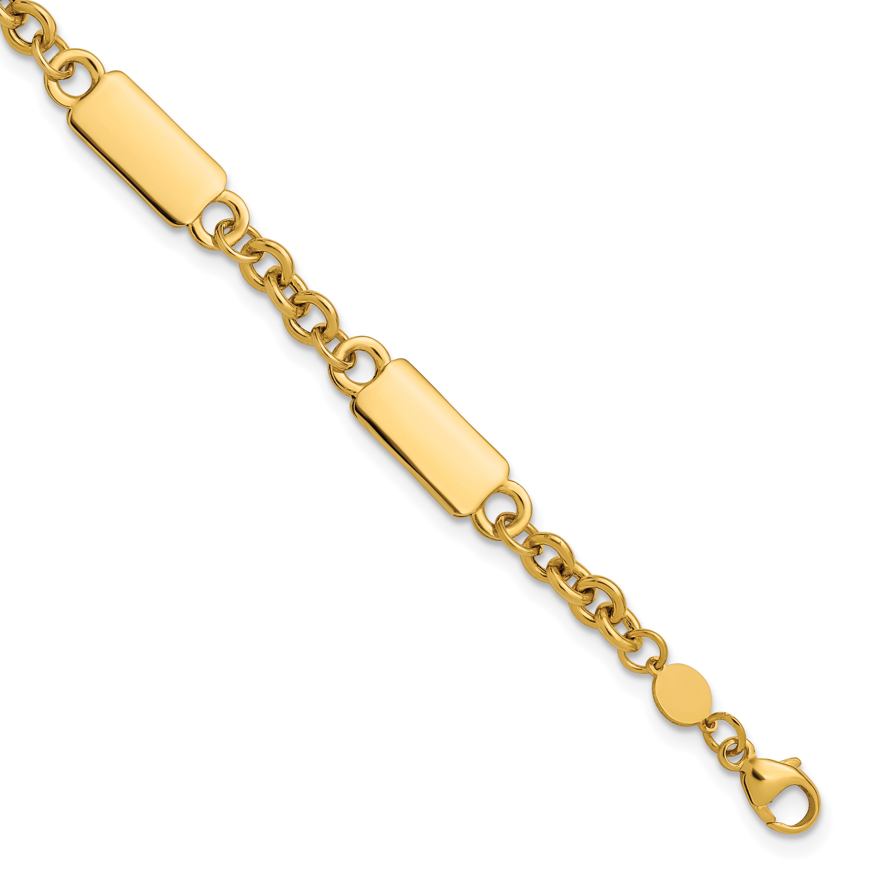 14K Polished Bar Station Bracelet