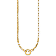 14K Polished Paperclip with Circle Ring Clasp Necklace